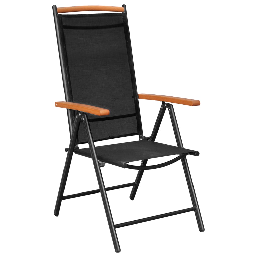 Set da Pranzo da Giardino 9 pz in Alluminio Nero - homemem39