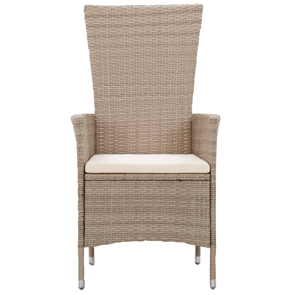 Set Mobili da Pranzo per Giardino 7 pz in Polyrattan Beige - homemem39