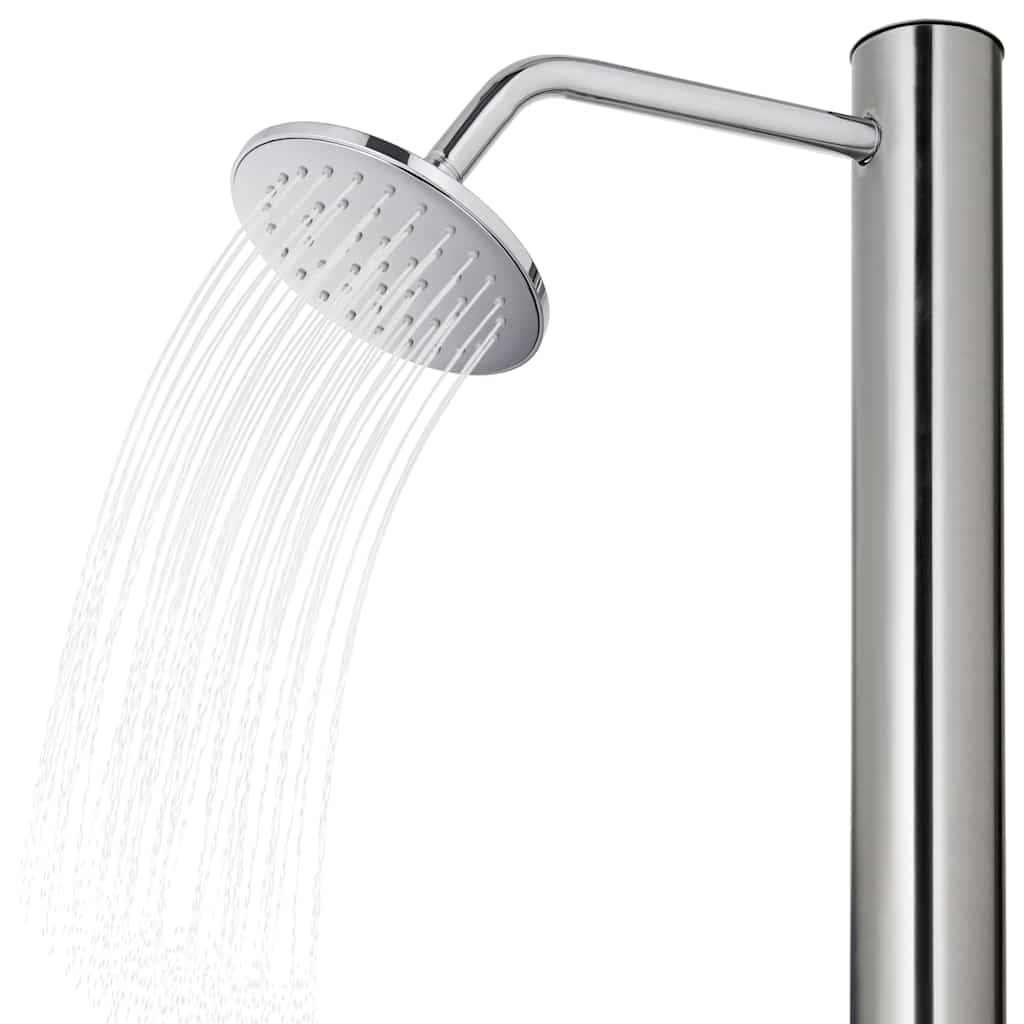Doccia da Giardino con Base Marrone 220 cm in Acciaio Inox | homemem39