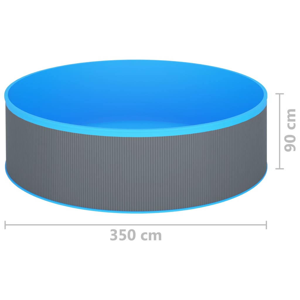 Piscina Fuori Terra con Skimmer e Pompa Sospesi 350x90cm Grigia | homemem39