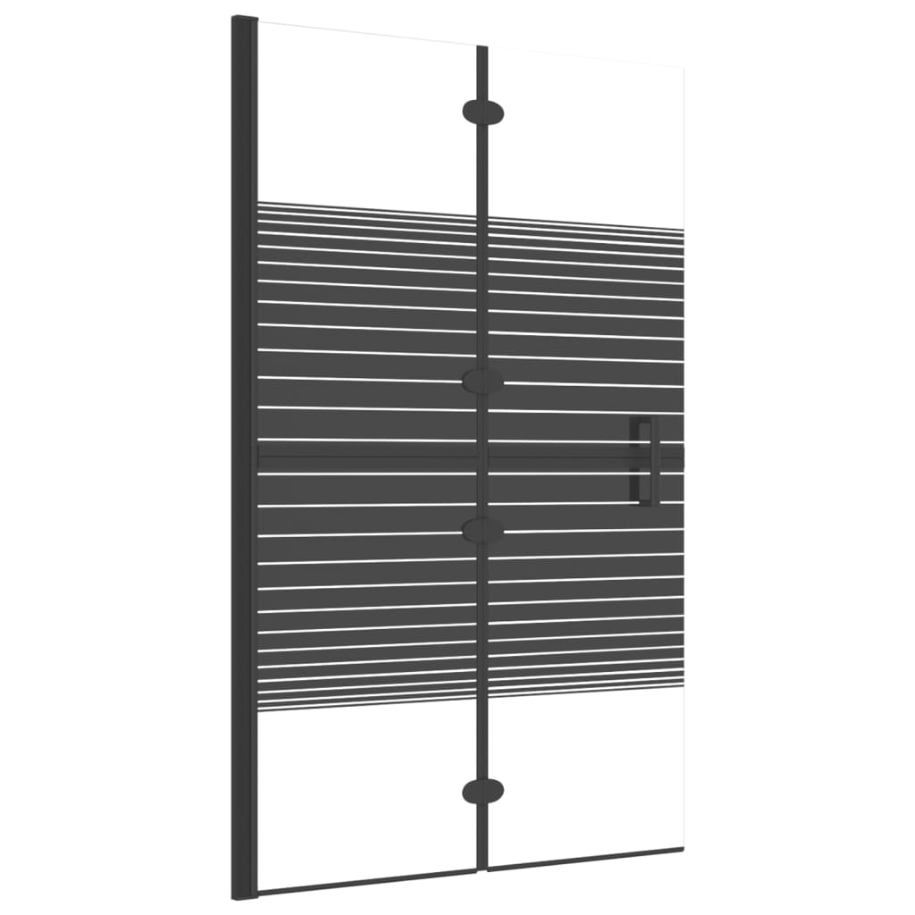 Pannello Doccia Pieghevole in ESG 80x140 cm Nero - homemem39