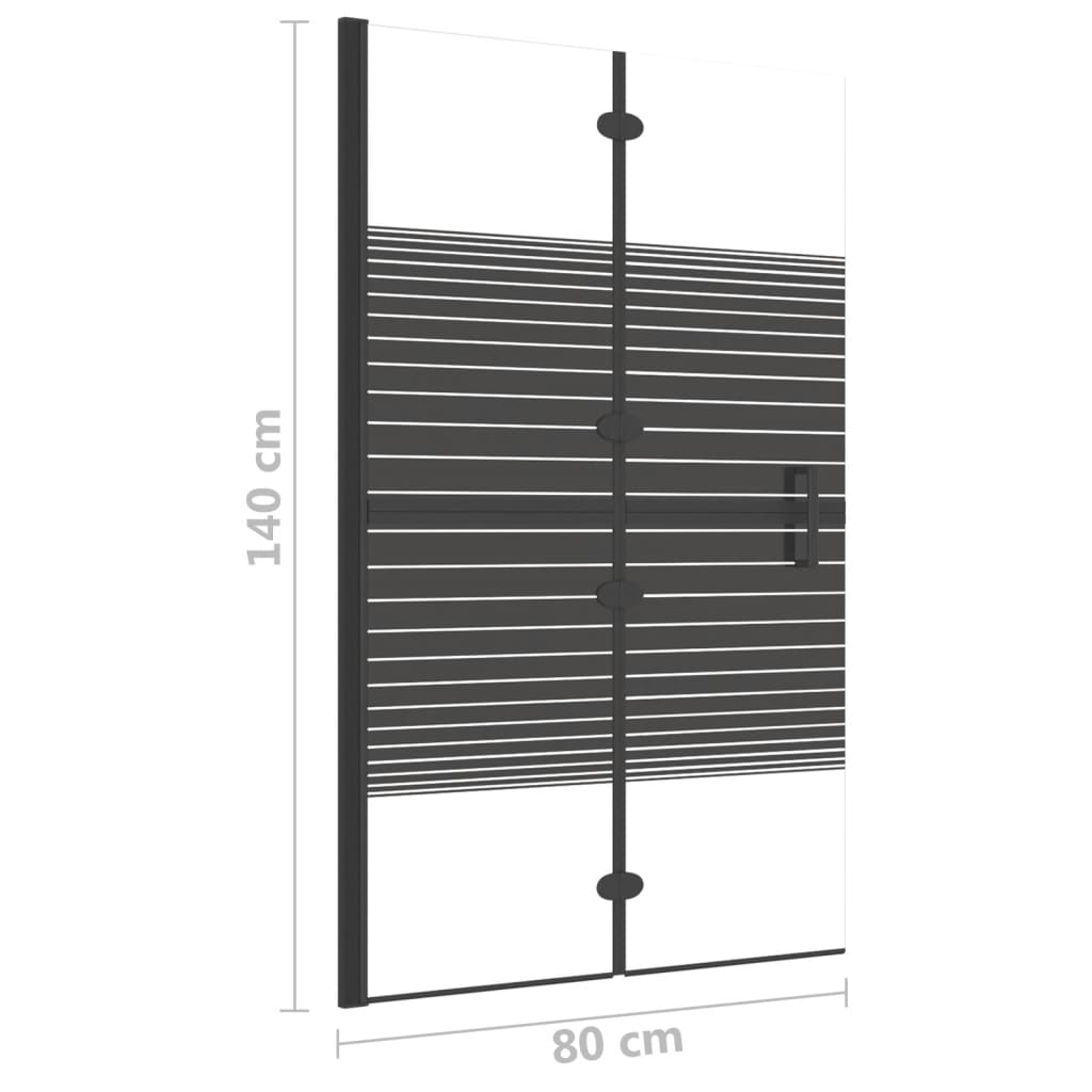 Pannello Doccia Pieghevole in ESG 80x140 cm Nero - homemem39