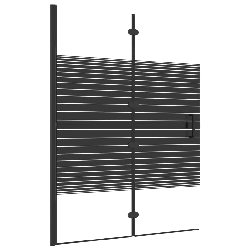 Pannello Doccia Pieghevole in ESG 100x140 cm Nero - homemem39