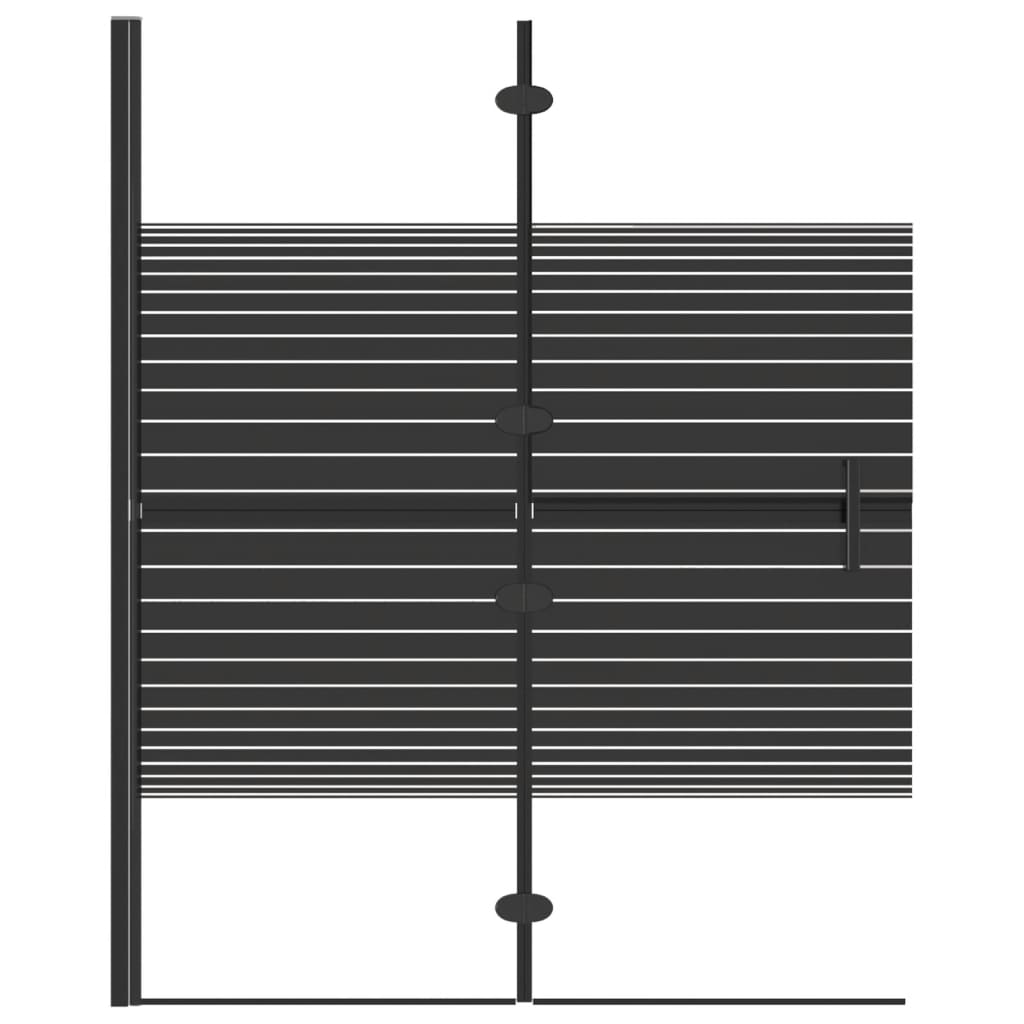 Pannello Doccia Pieghevole in ESG 100x140 cm Nero - homemem39