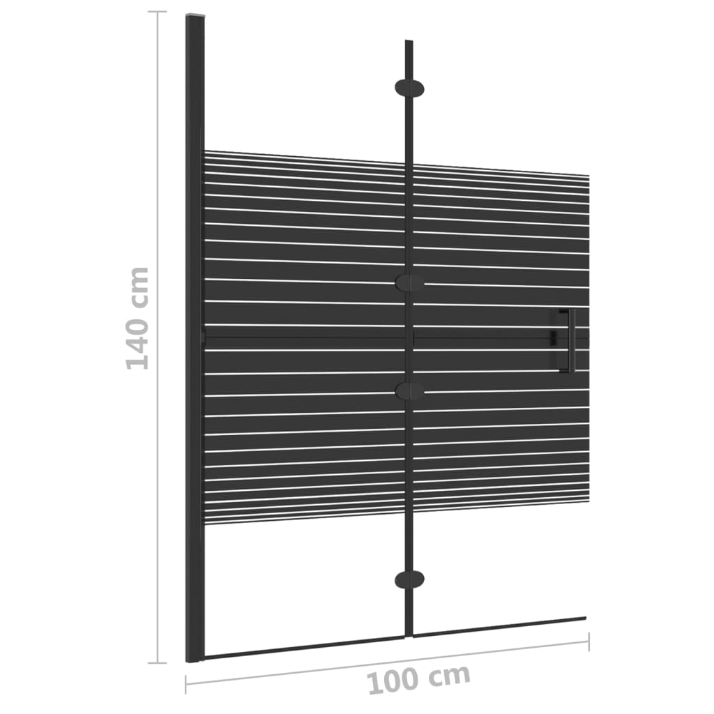 Pannello Doccia Pieghevole in ESG 100x140 cm Nero - homemem39