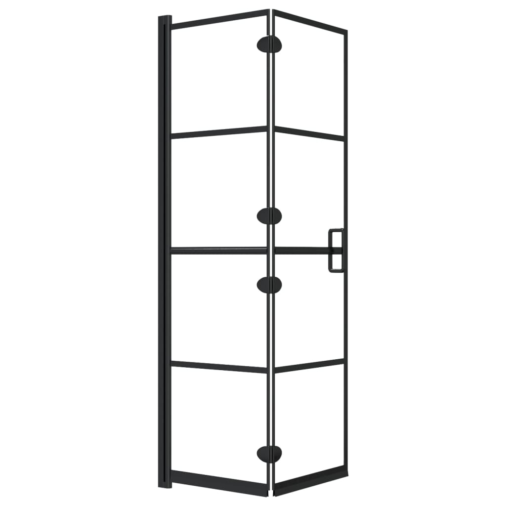 Pannello Doccia Pieghevole in ESG 80x140 cm Nero - homemem39