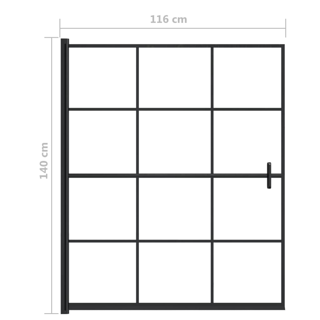 Pannello per Box Doccia in ESG 116x140 cm Nero - homemem39