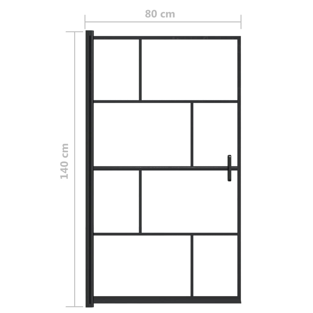 Pannello per Box Doccia in ESG 80x140 cm Nero - homemem39