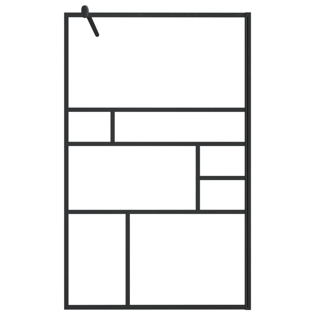 Parete Doccia Walk-in in Vetro Trasparente ESG Nera 100x195 cm - homemem39
