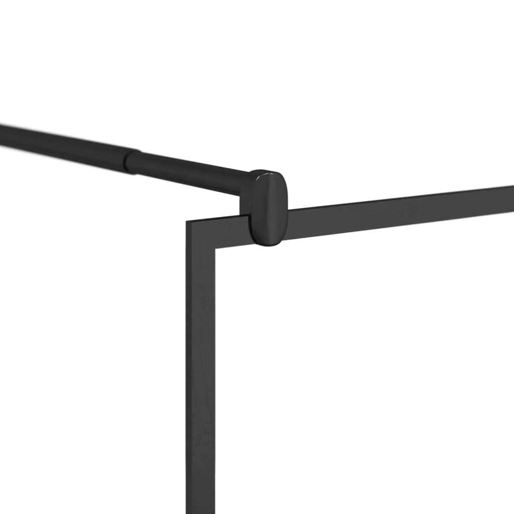 Parete Doccia Walk-in in Vetro Trasparente ESG Nera 100x195 cm - homemem39