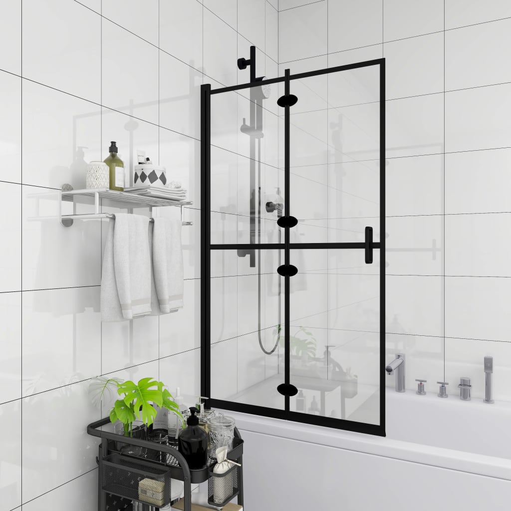 Box Doccia Pieghevole in ESG 80x140 cm Nero - homemem39