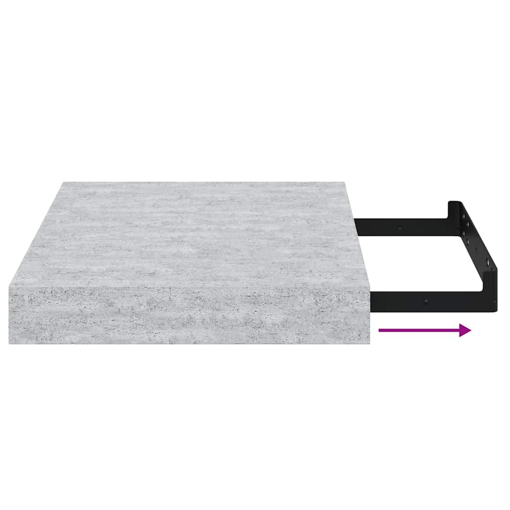 Scaffali a Parete 4 pz Grigio Cemento 23x23,5x3,8 cm in MDF | homemem39
