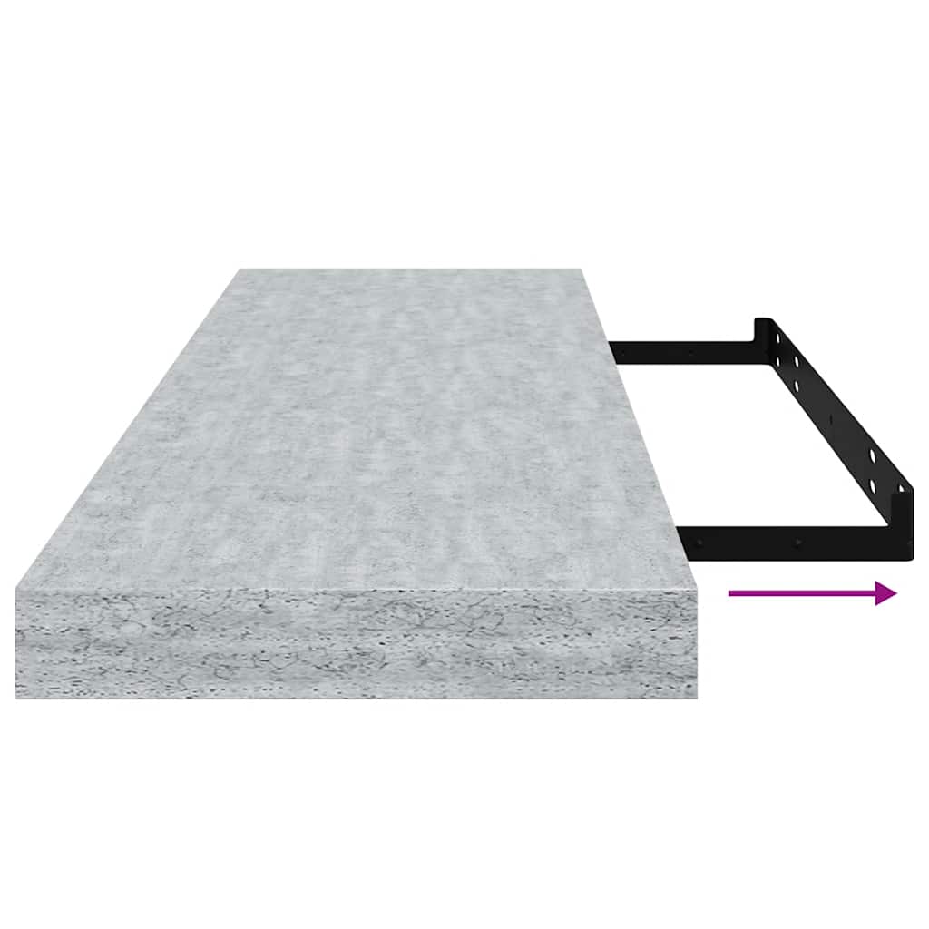 Scaffali a Parete 4 pz Grigio Cemento 80x23,5x3,8 cm in MDF | homemem39