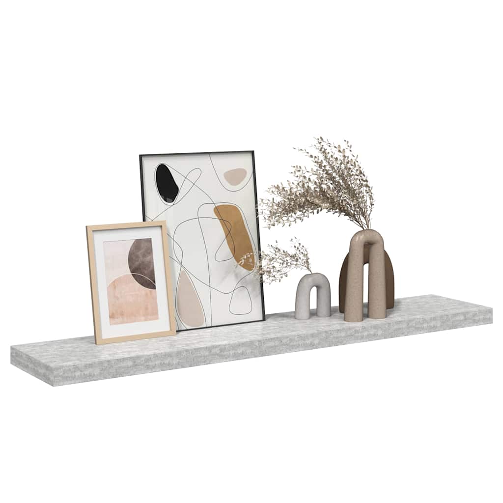 Scaffale a Parete Grigio Cemento 120x23,5x3,8 cm in MDF