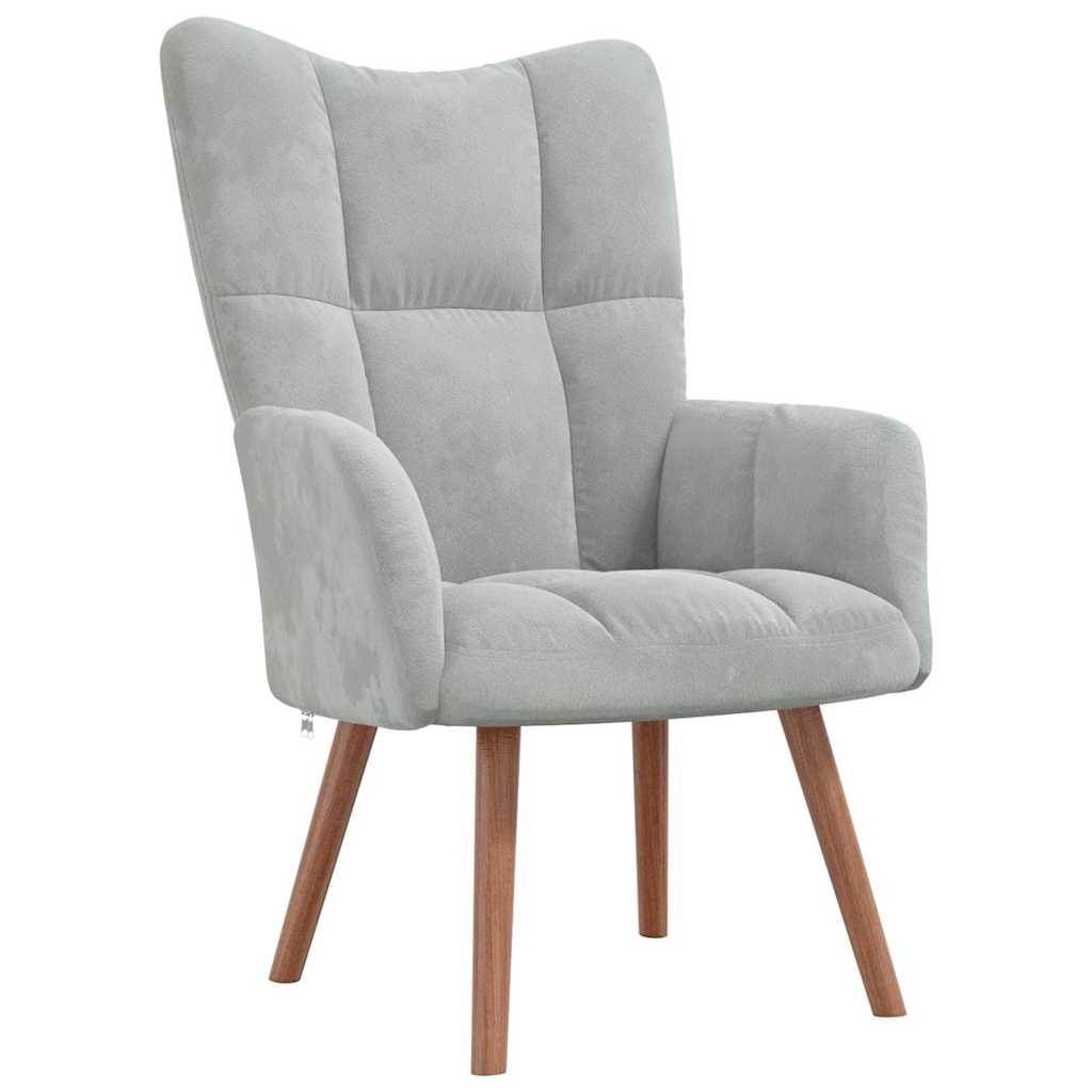 Sedia Relax Grigio Chiaro in Velluto - homemem39