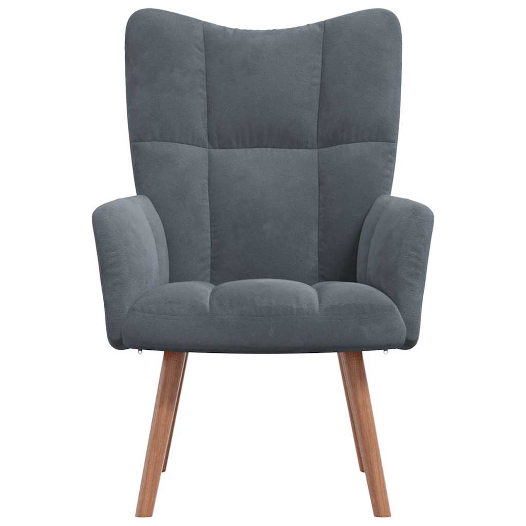 Sedia Relax Grigio Scuro in Velluto - homemem39