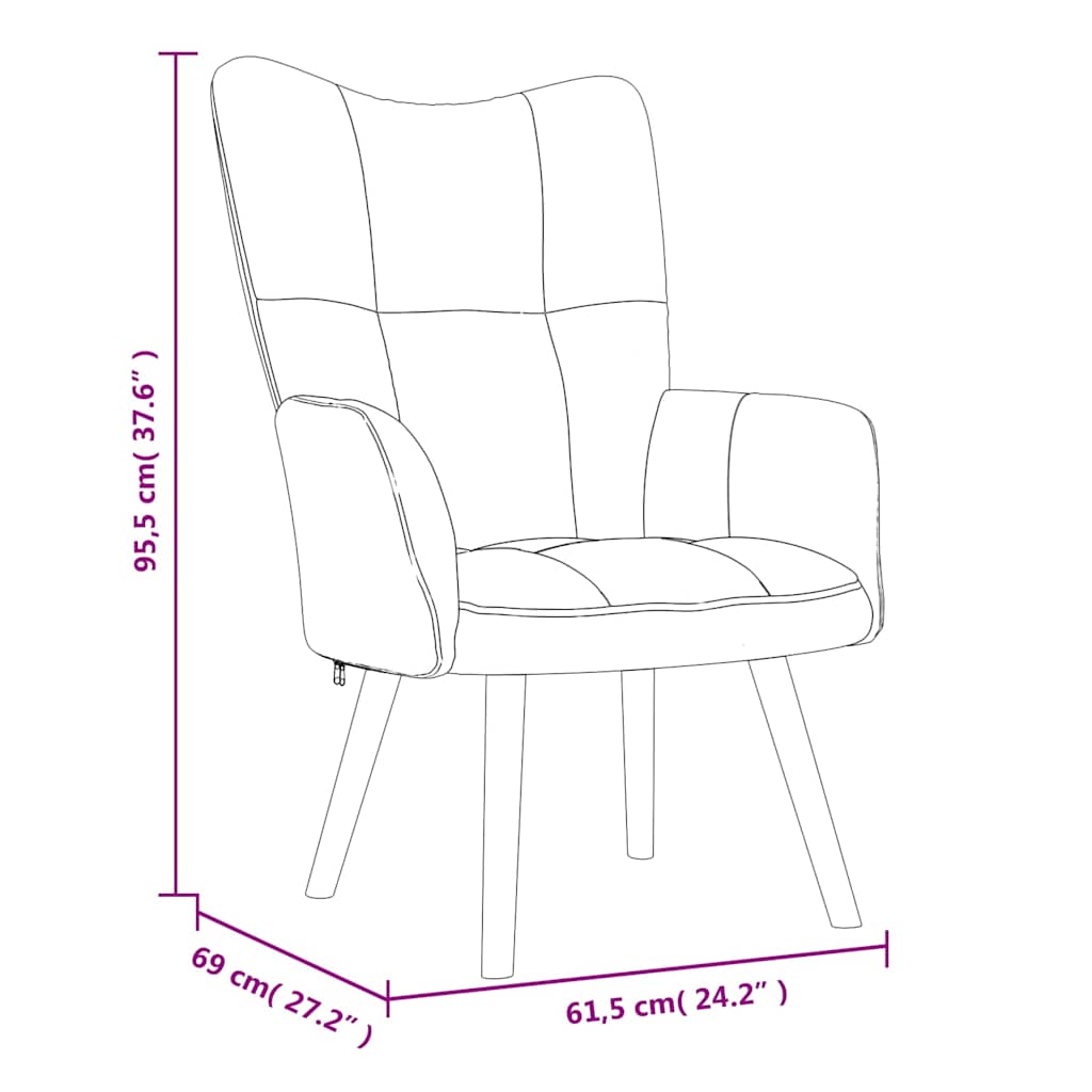 Sedia Relax Grigio Scuro in Velluto - homemem39