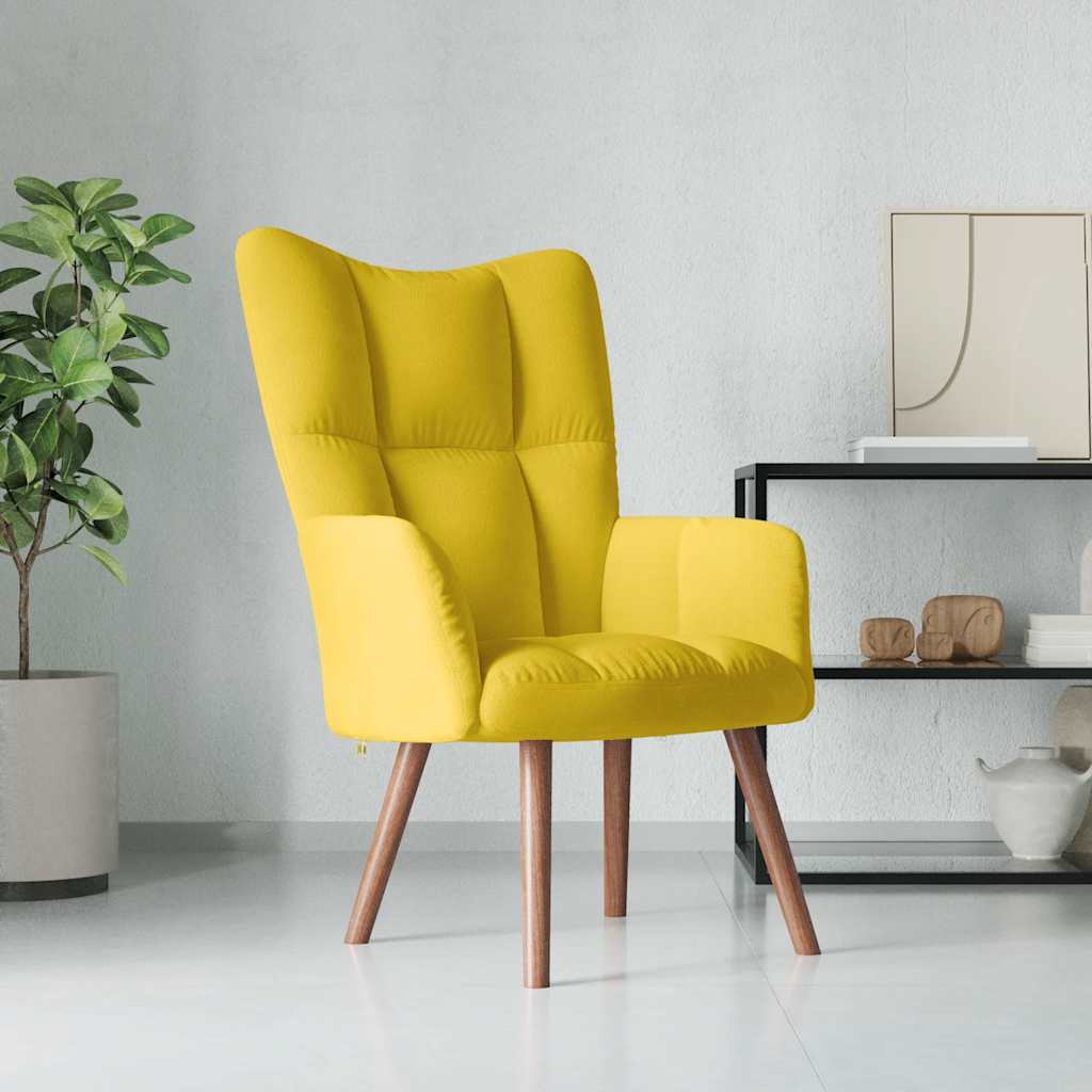 Sedia Relax Giallo Senape in Velluto - homemem39