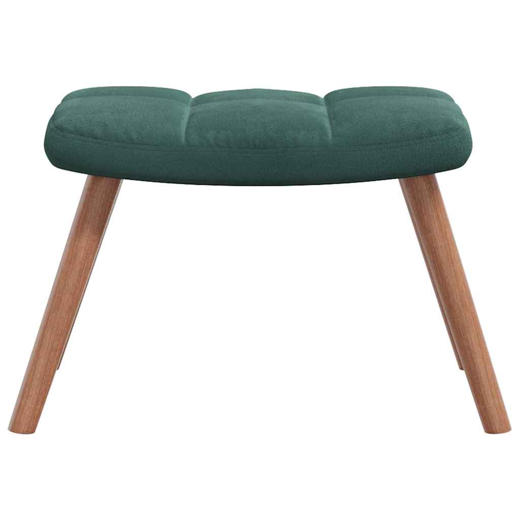 Poltrona Relax con Poggiapiedi Verde Scuro in Velluto - homemem39