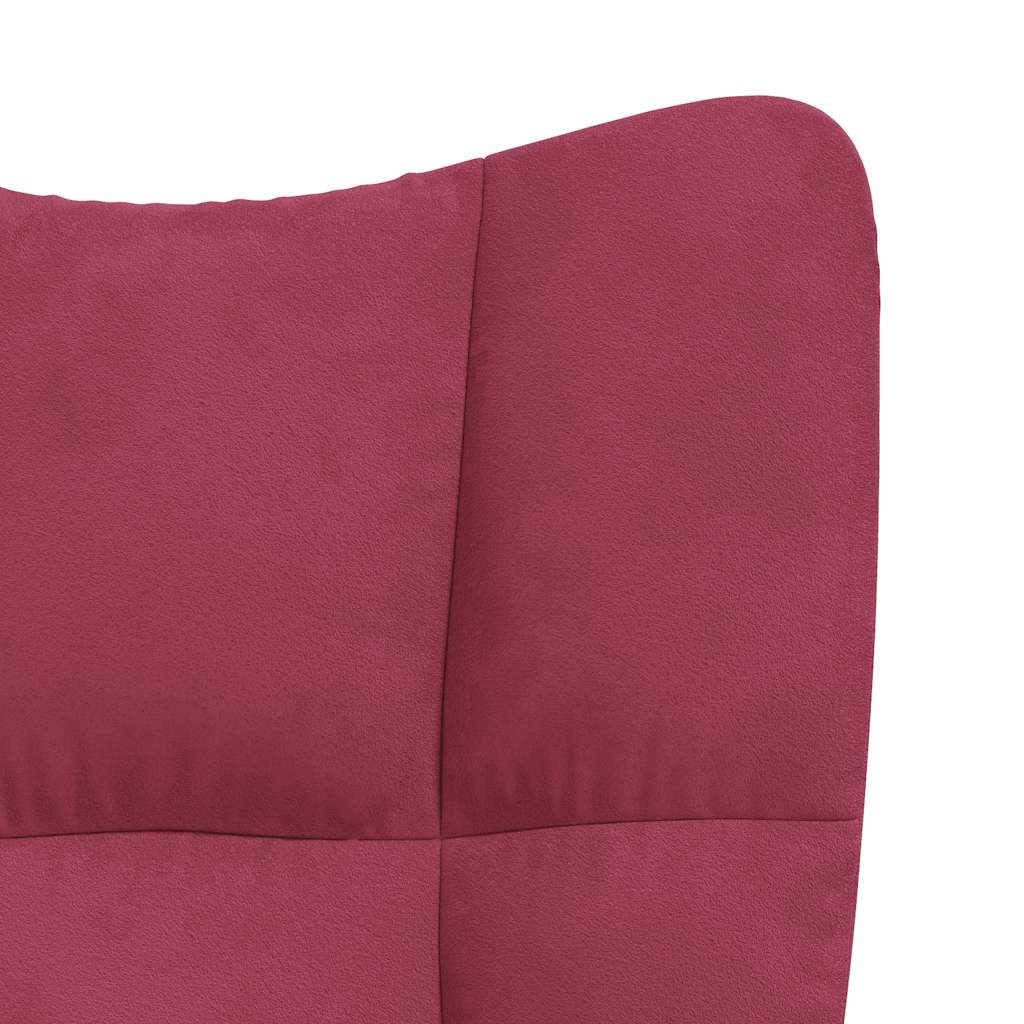 Poltrona Relax con Poggiapiedi Rosso Vino in Velluto - homemem39