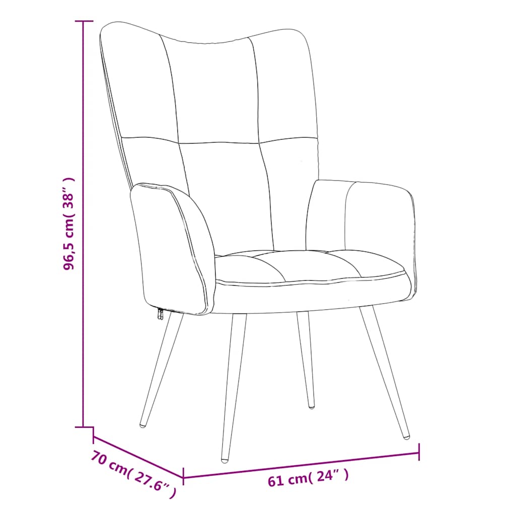 Sedia Relax Bianco Crema Velluto - homemem39