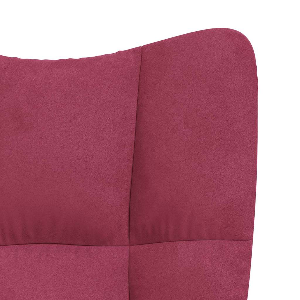 Poltrona Relax con Poggiapiedi Rosso Vino in Velluto - homemem39