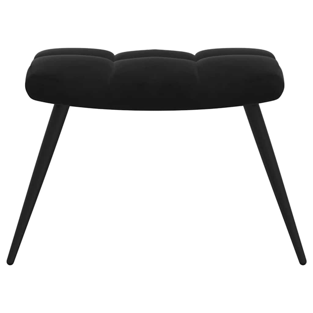 Relax Armchair with Black Velvet Footstool
