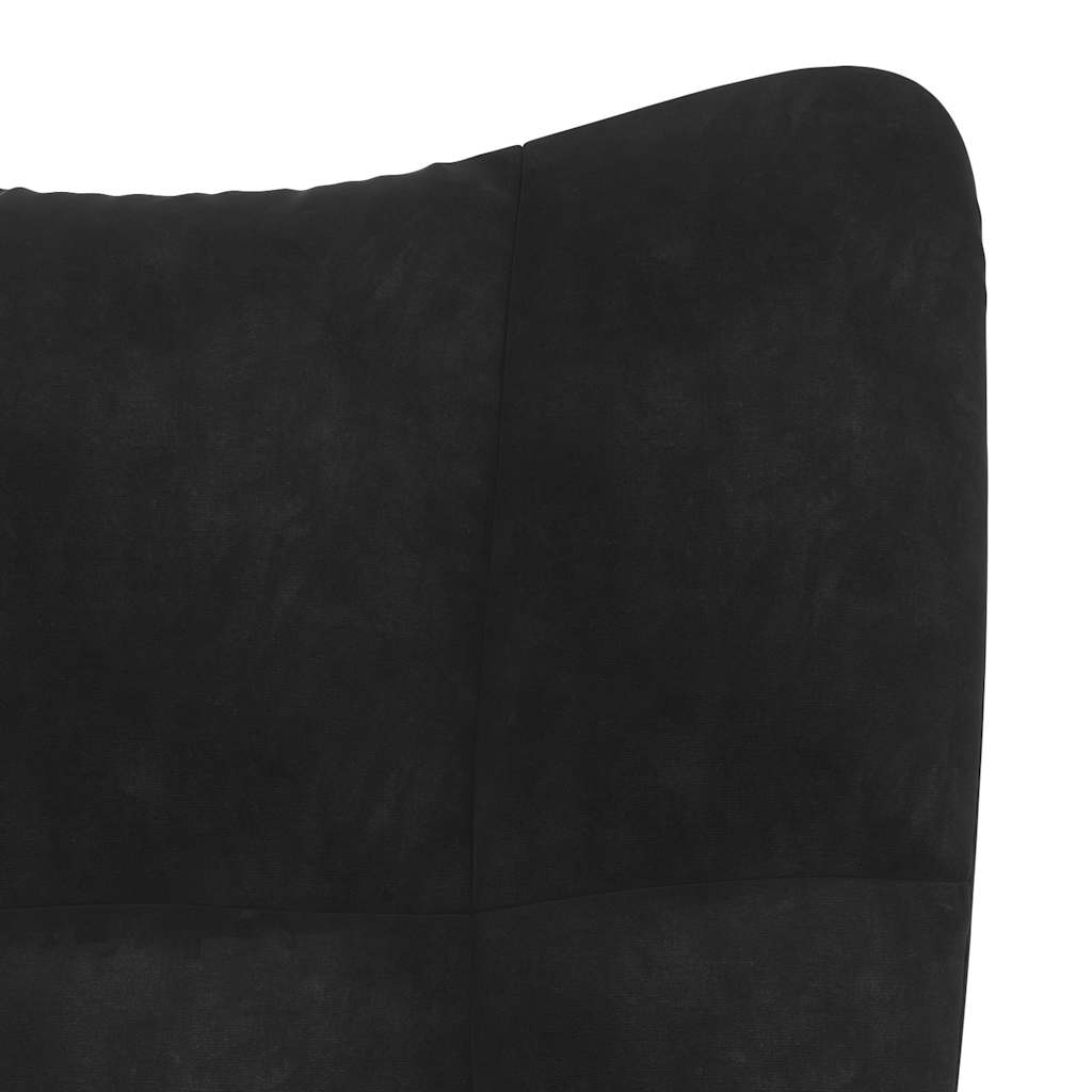 Relax Armchair with Black Velvet Footstool