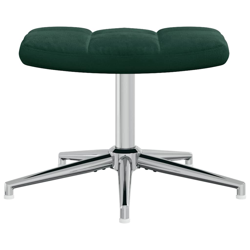 Poltrona Relax con Poggiapiedi Verde Scuro in Velluto | homemem39