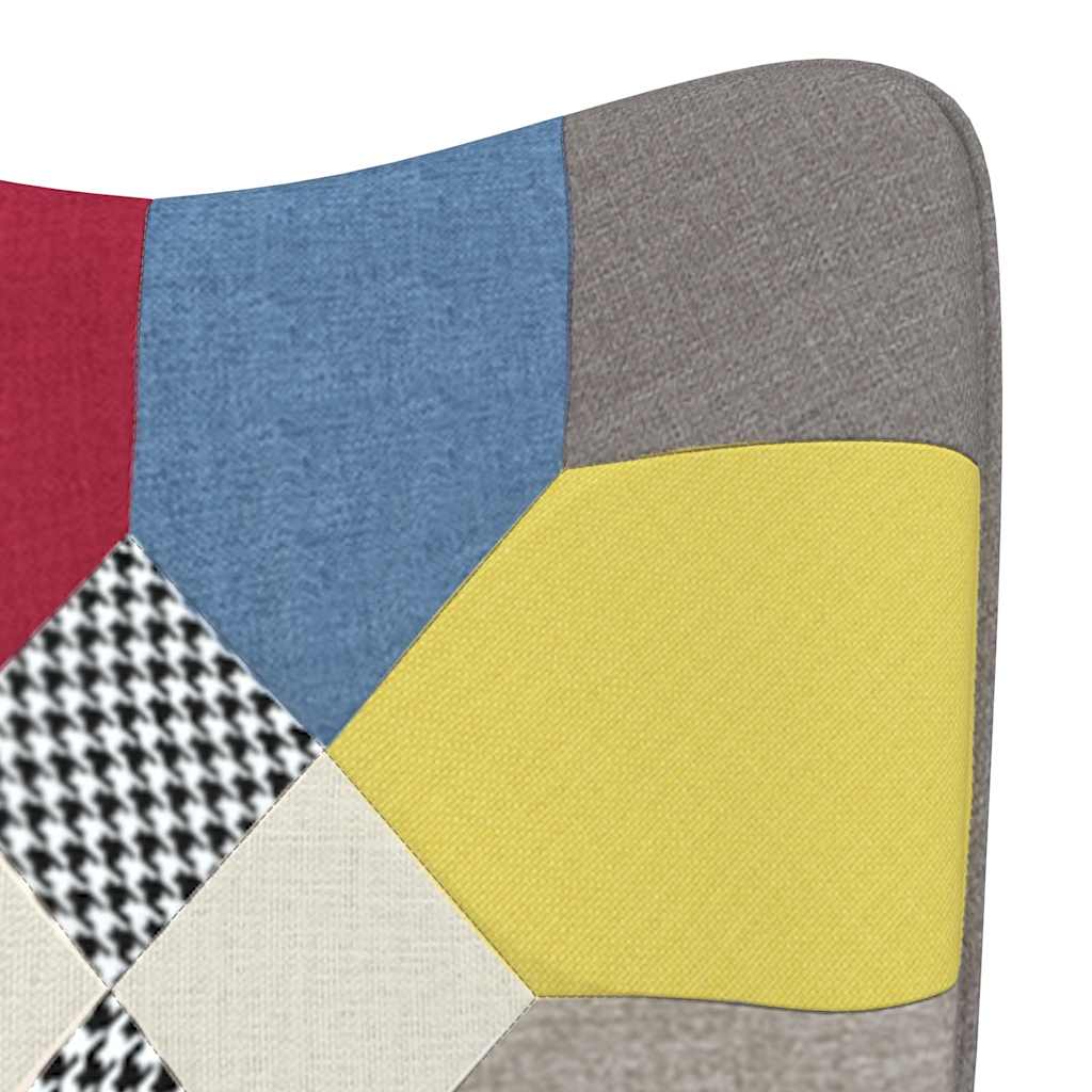 Poltrona Relax con Poggiapiedi in Tessuto Patchwork