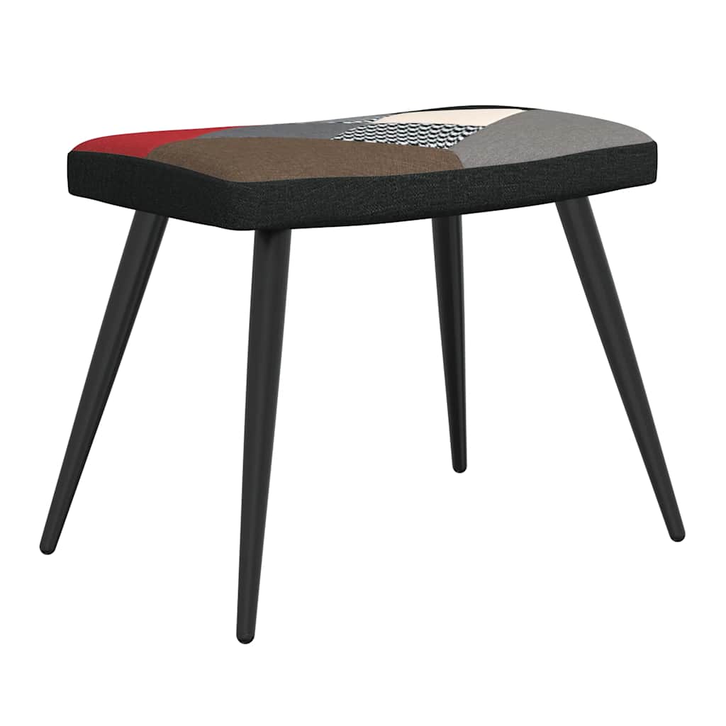 Sedia Relax con Sgabello in Tessuto Patchwork
