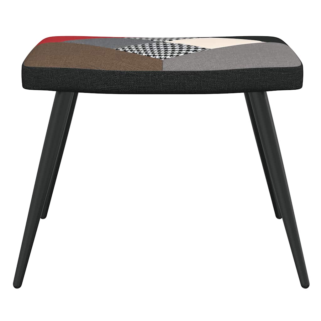 Sedia Relax con Sgabello in Tessuto Patchwork