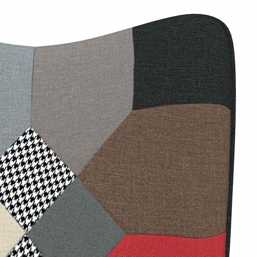 Sedia Relax con Sgabello in Tessuto Patchwork