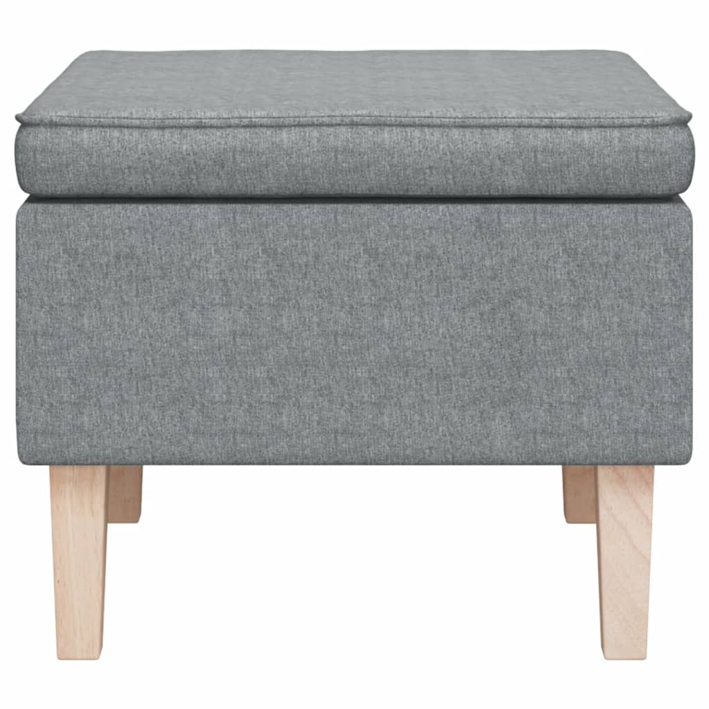 Poggiapiedi con Gambe in Legno Grigio Chiaro in Tessuto - homemem39