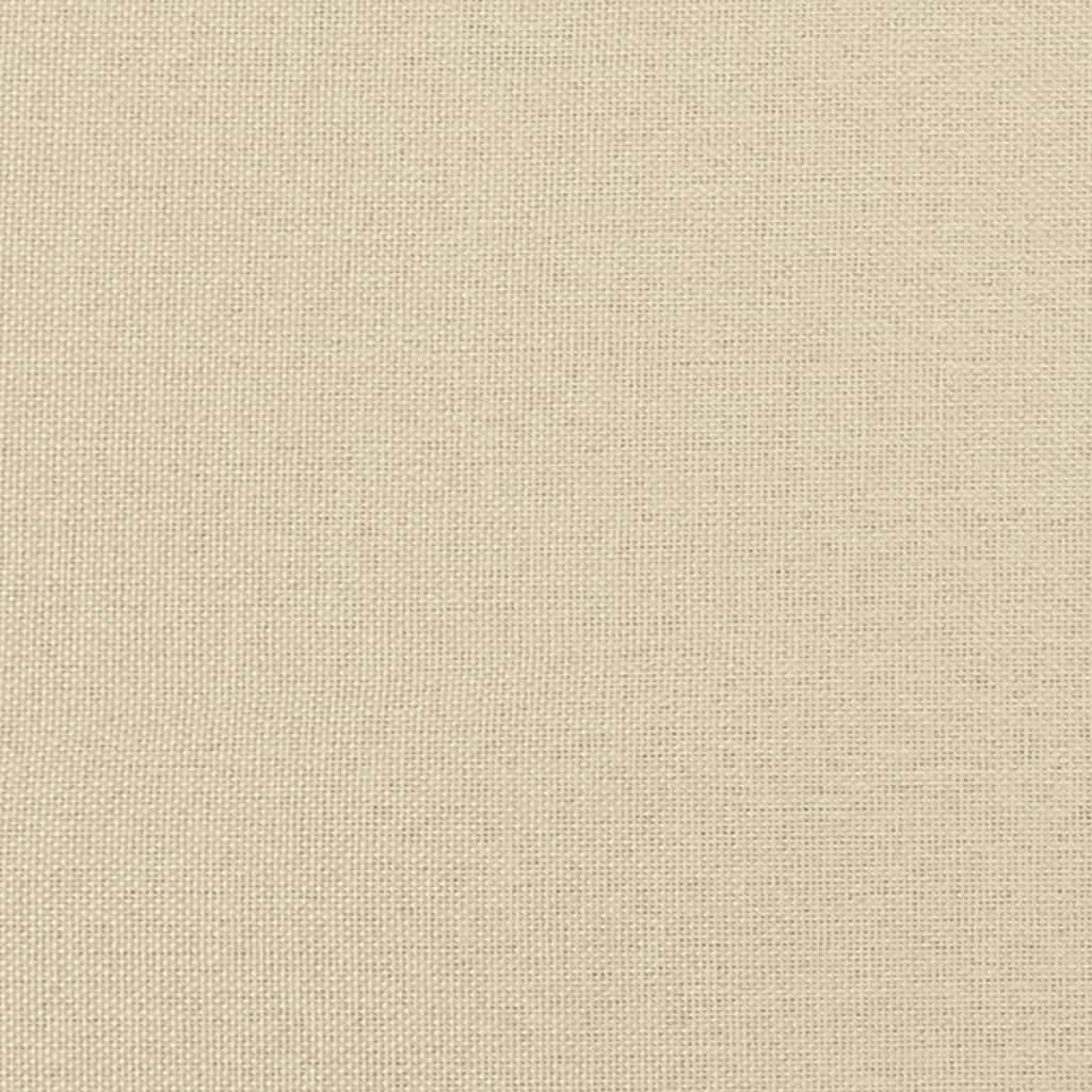 Poggiapiedi con Gambe in Legno Crema in Tessuto - homemem39
