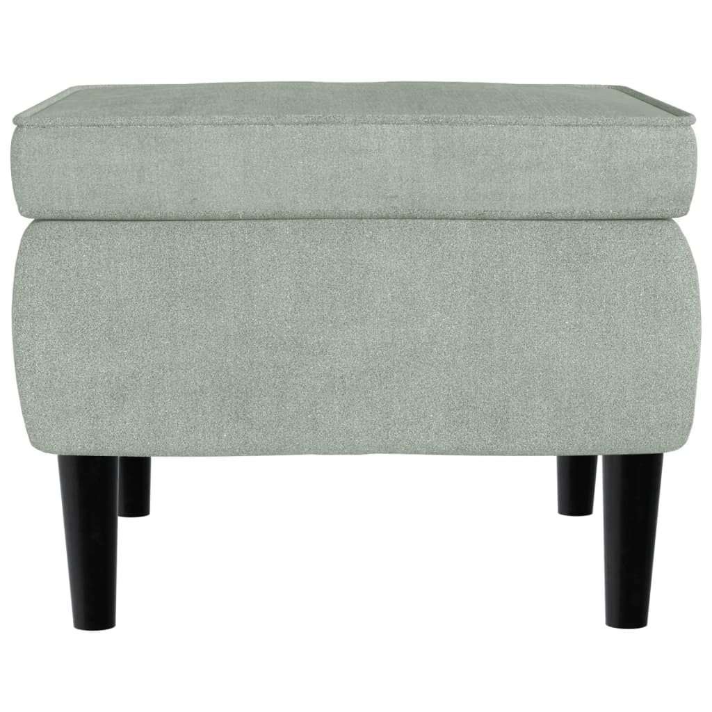 Poggiapiedi con Gambe in Legno Grigio Chiaro in Velluto - homemem39