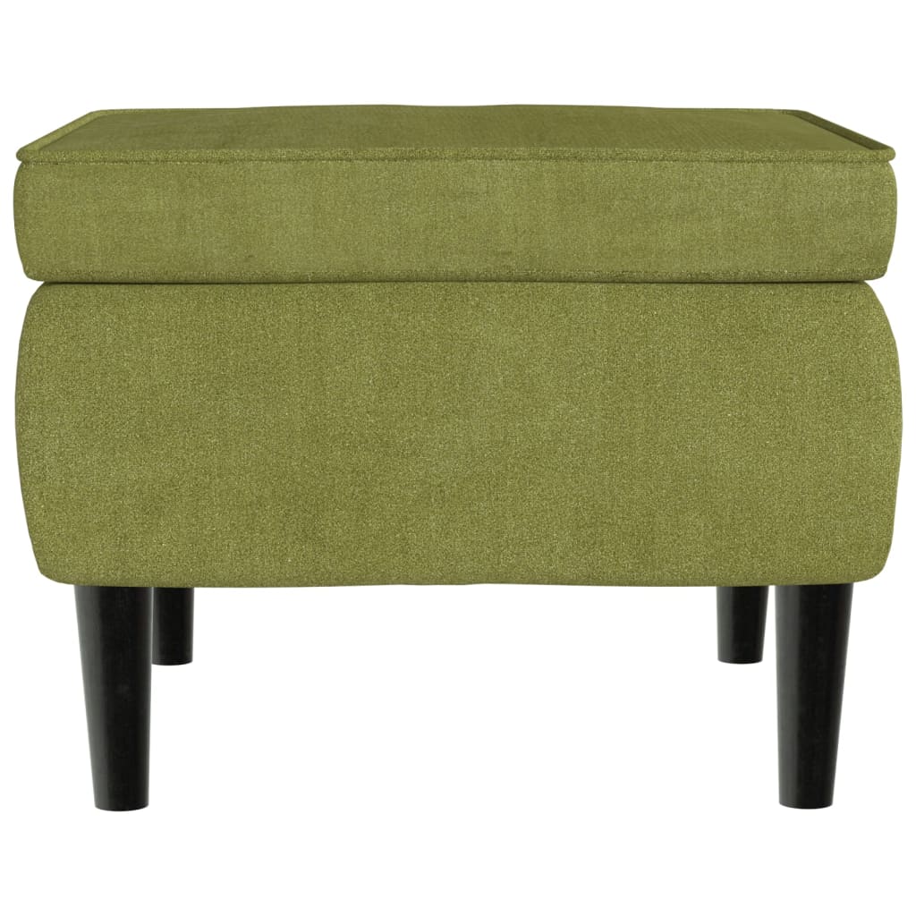 Poggiapiedi con Gambe in Legno Verde Chiaro in Velluto - homemem39