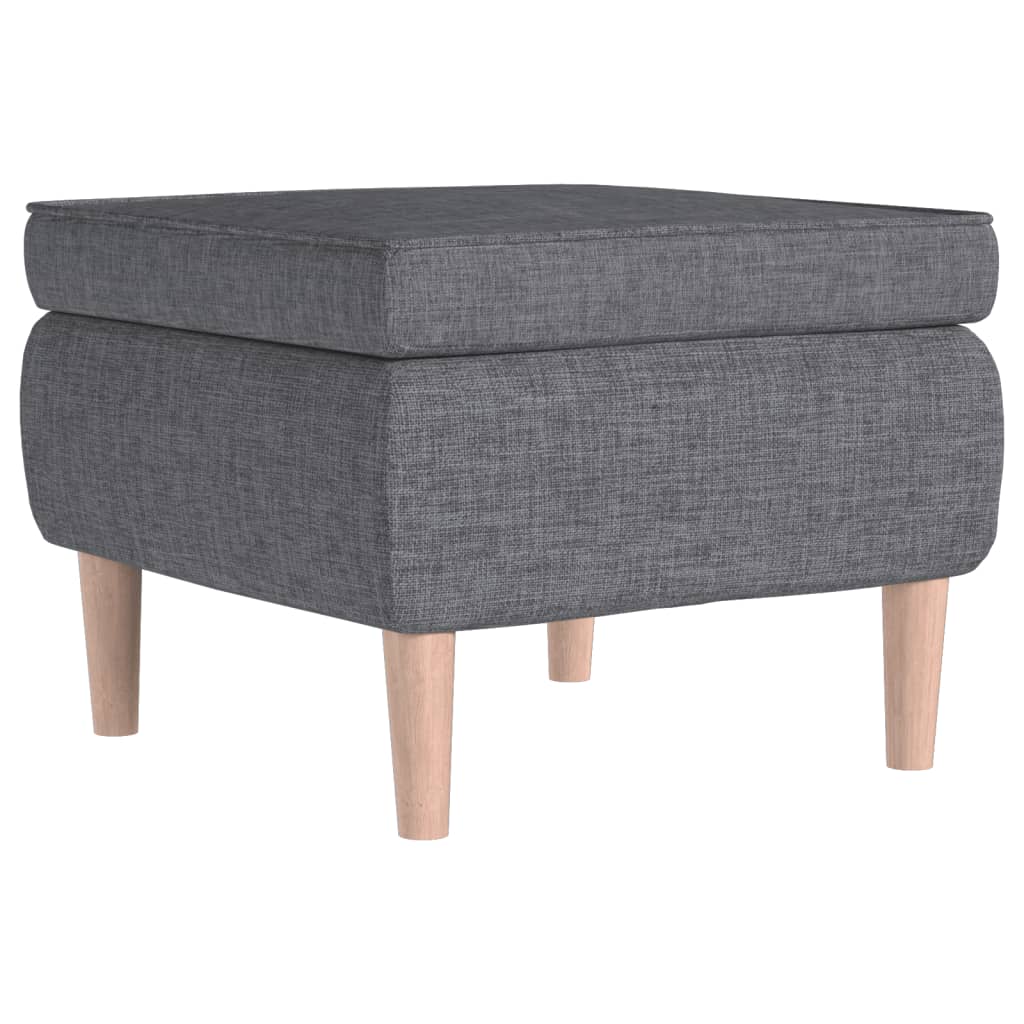 Poggiapiedi con Gambe in Legno Grigio Chiaro in Tessuto - homemem39