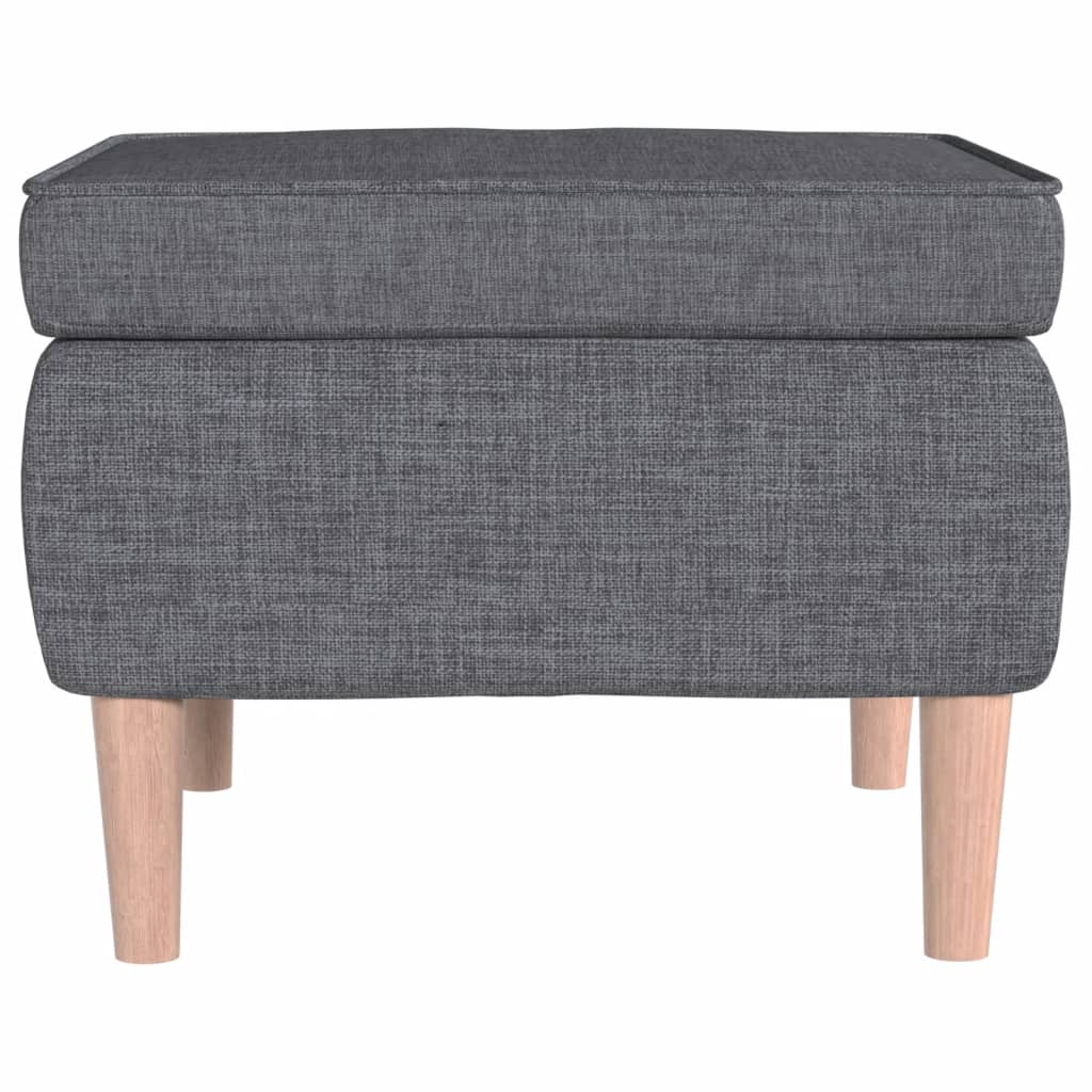 Poggiapiedi con Gambe in Legno Grigio Chiaro in Tessuto - homemem39