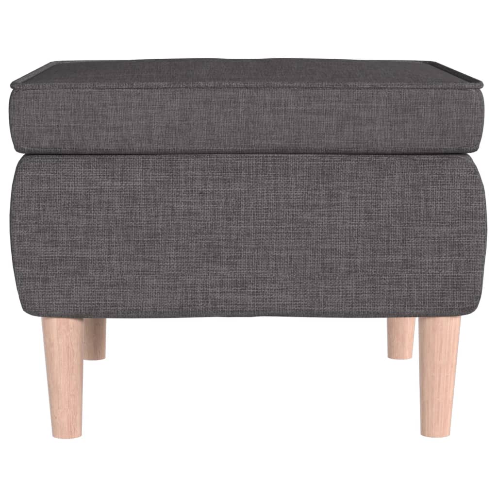 Poggiapiedi con Gambe in Legno Grigio Scuro in Tessuto - homemem39