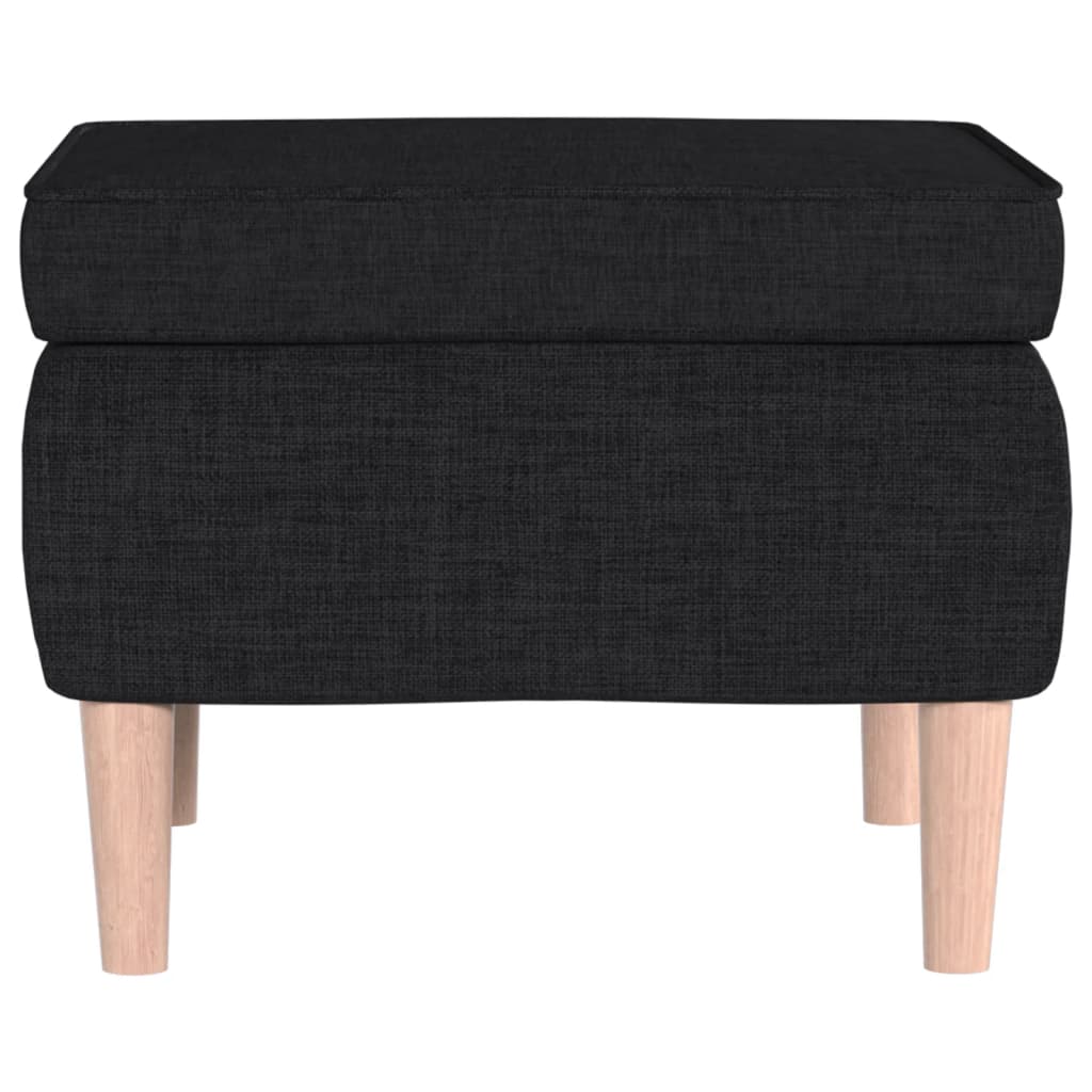 Poggiapiedi con Gambe in Legno Nero in Tessuto - homemem39