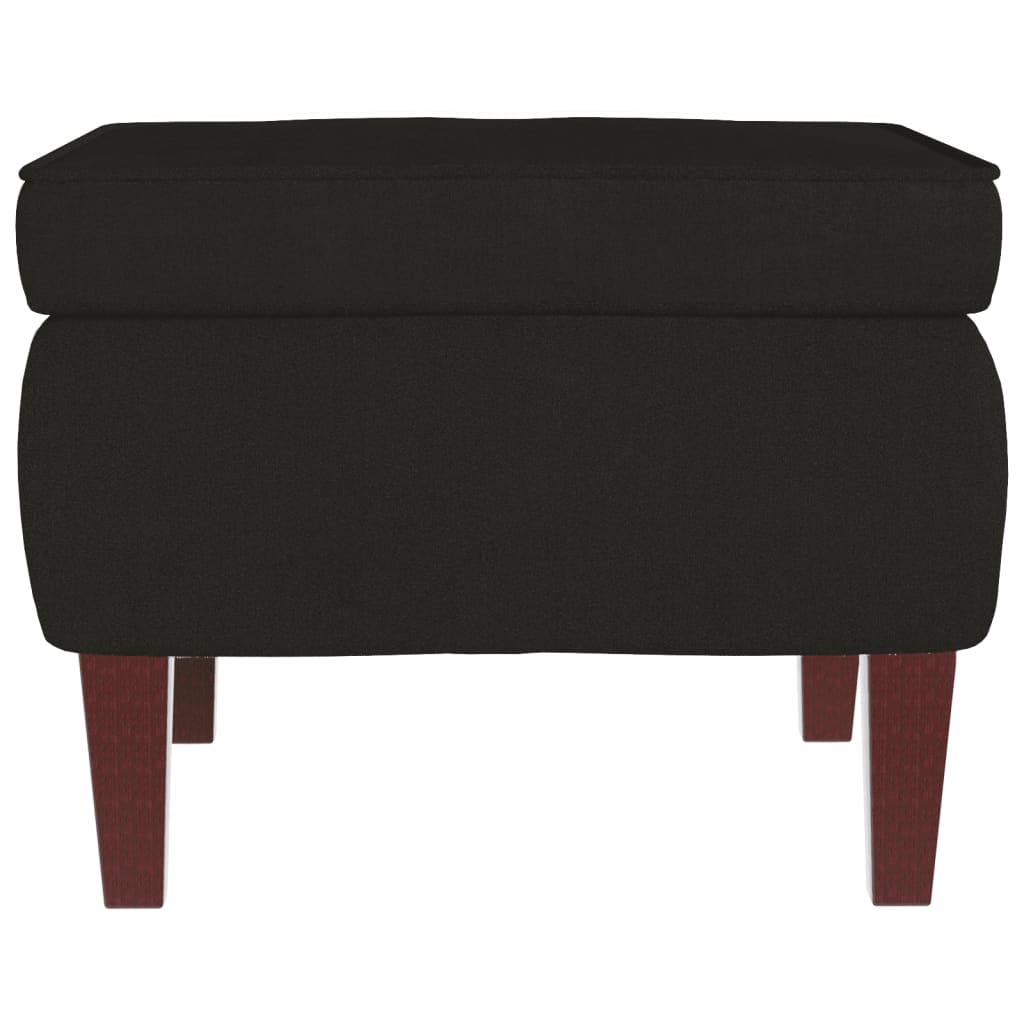 Poggiapiedi con Gambe in Legno Nero in Velluto - homemem39