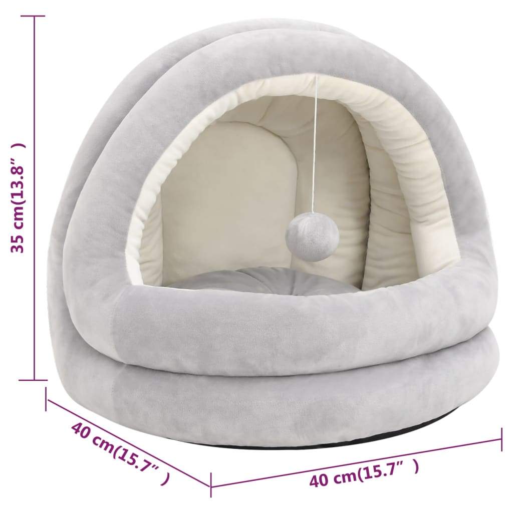 Letto per Gatti 40x40x35 cm Grigio e Crema | homemem39