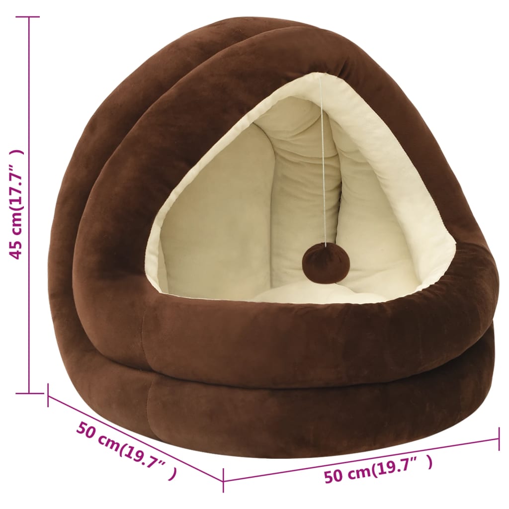 Letto per Gatti 50x50x45 cm Marrone e Crema | homemem39