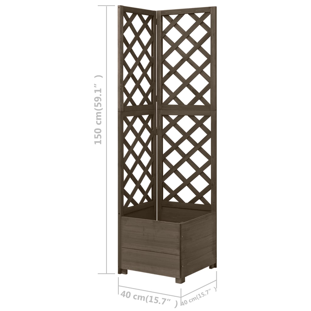 Traliccio ad Angolo Grigio 40x40x150 cm in Massello di Abete | homemem39
