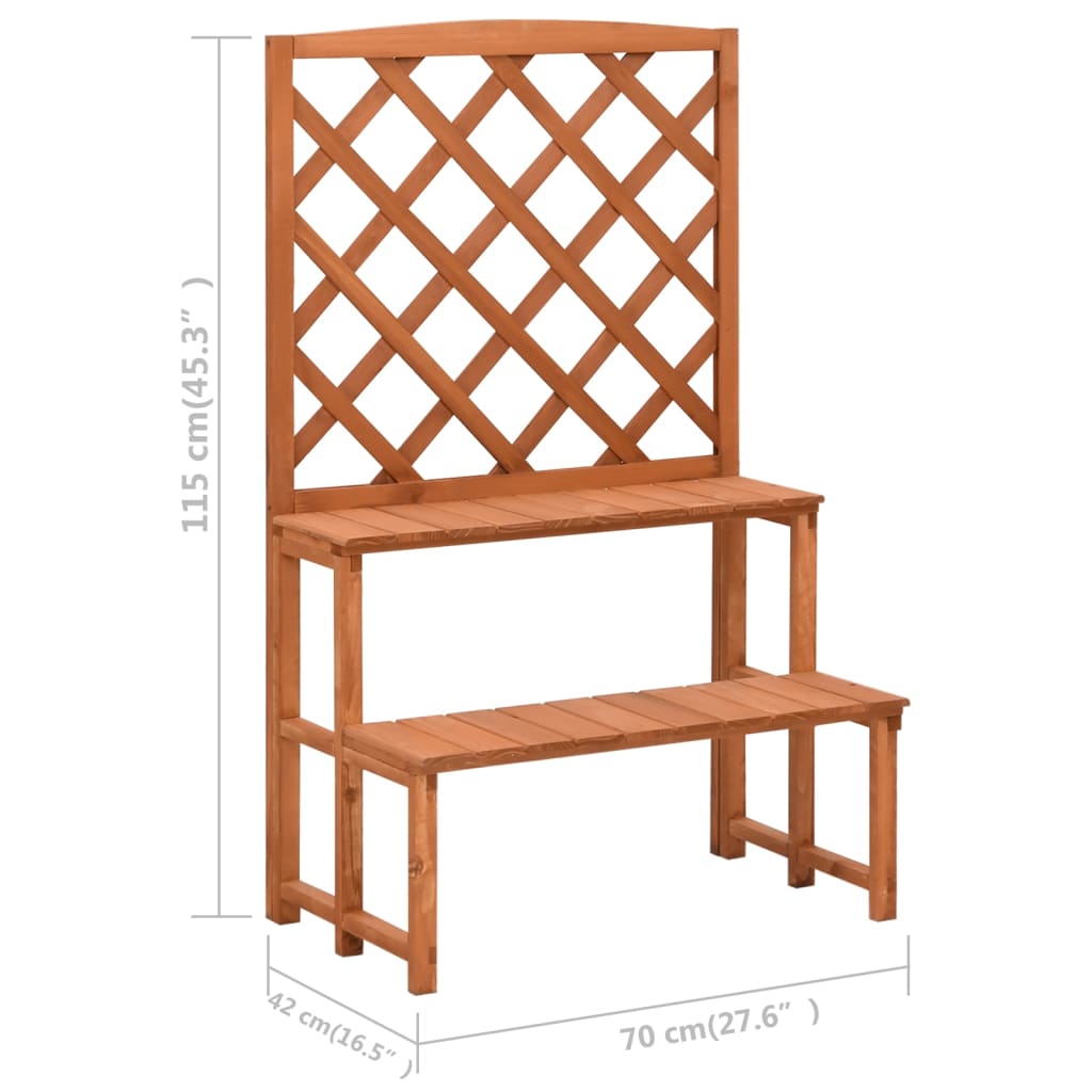 Fioriera con Traliccio 70x42x115cm Massello di Abete - homemem39