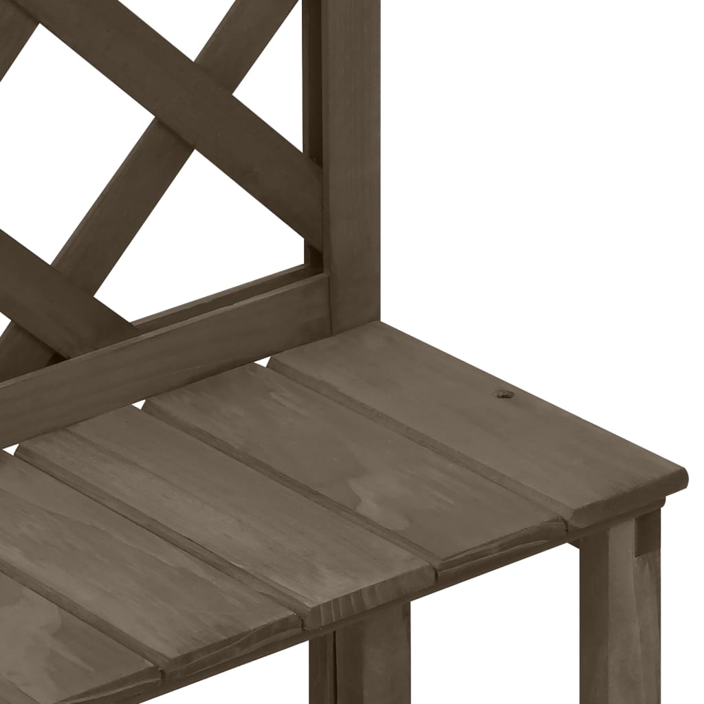 Fioriera con Traliccio Grigio 70x42x115 cm in Massello di Abete - homemem39