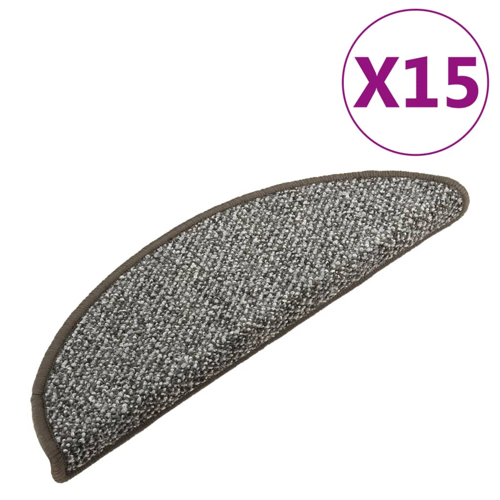 Tappetini per Scale 15 pz Antracite 65x21x4 cm - homemem39