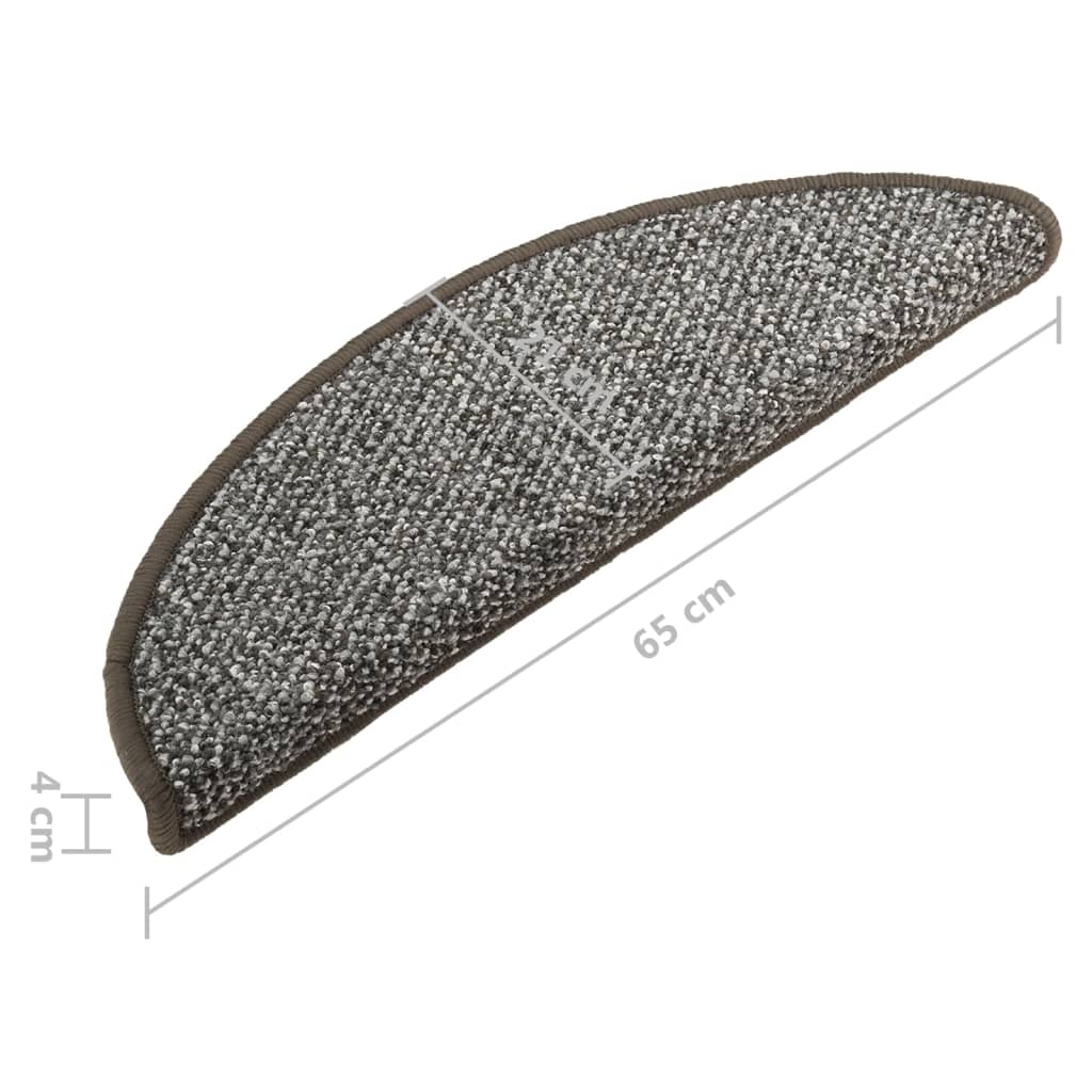 Tappetini per Scale 15 pz Antracite 65x21x4 cm - homemem39