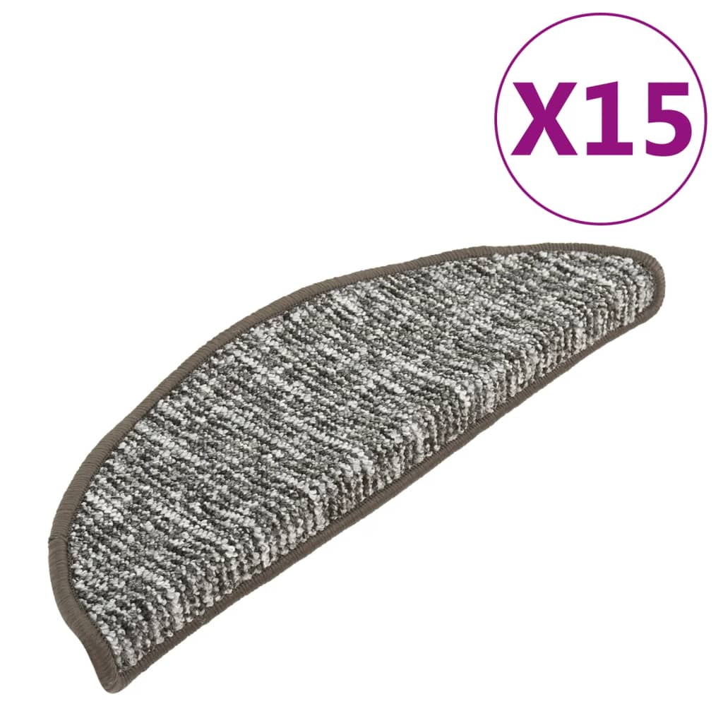 Tappetini per Scale 15 pz Antracite 65x21x4 cm - homemem39